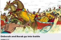 Deborah and Barak go into the battle