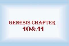 Genesis 10&11